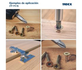 TP-PO B [CP] Tirafondos de cabeza avellanada. Bicromatado. Huella PZ